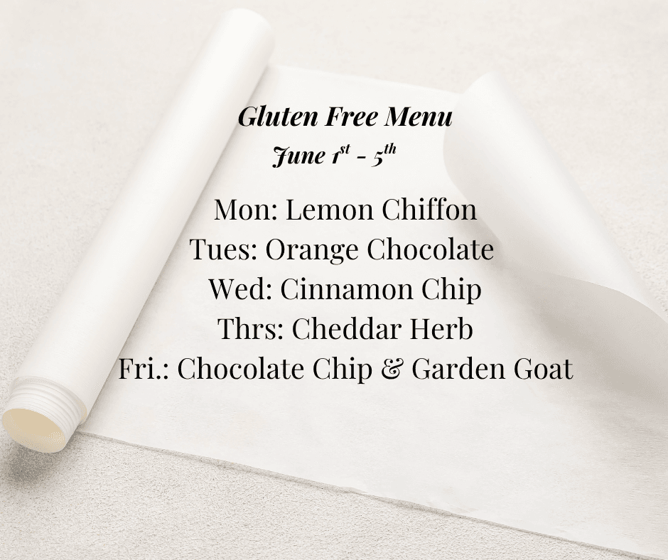 Savannah Scone Company gluten-free daily menu