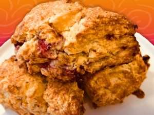 Fruit and cream scuffin