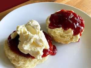 Royal British scone with cream and jam